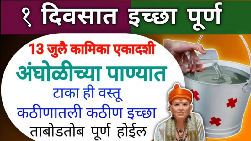 13 जुलै, कामिका एकादशी, अंघोळीच्या पाण्यात टाका ही 1 वस्तू, करोडपती व्हाल…