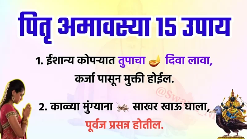 सर्वपित्री अमावस्येला रात्र होण्या आधी करा हे उपाय…