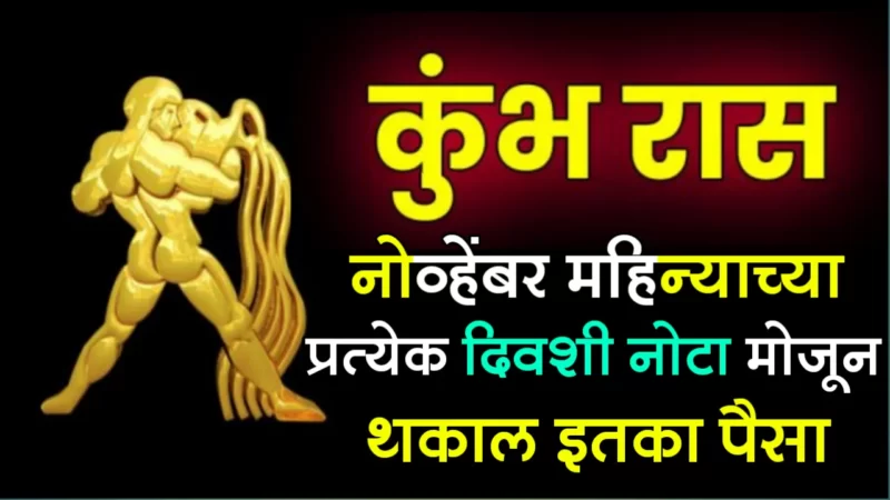 कुंभ राशी : नोव्हेंबर महिन्याच्या प्रत्येक दिवशी नोटा मोजून थकाल इतका पैसा…