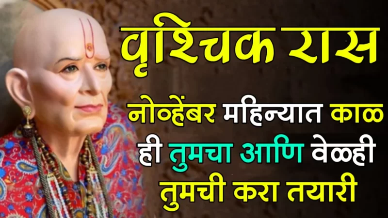 वृश्चिक राशी : नोव्हेंबर महिन्यात काळ ही तुमचा आणि वेळही तुमची करा तयारी…