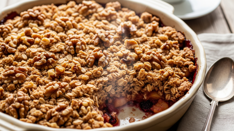 वॉलनट ओट क्रम्बल: मीठा और मज़ेदार नाश्ता!