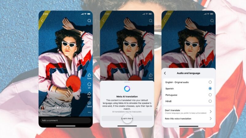 Meta AI Brings Reels Translation to Hindi & More Languages